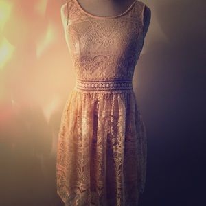 Peachy Nude Lace Dress